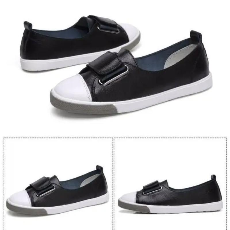 Women Loafers Flats Lady Slip on White Split Leather Moccasins Casual Female Shoes