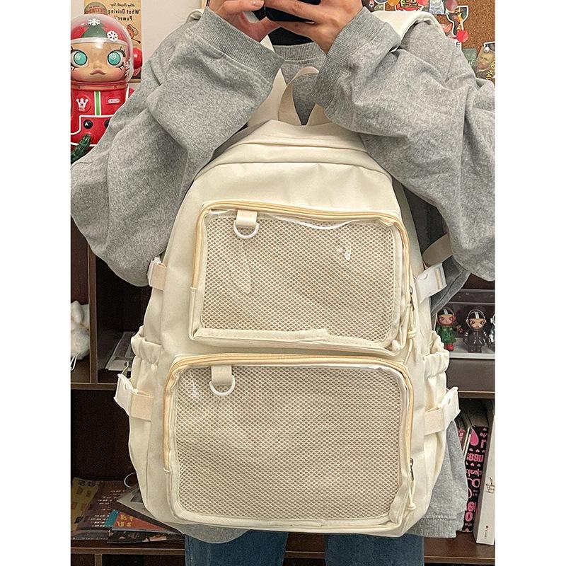 Japanese ins transparent badge pain bag backpack women's two-dimensional comic exhibition jk schoolbag student girl backpack