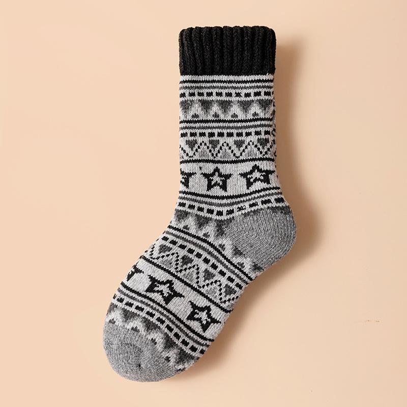 

Thick Winter Autumn Women s Wool Fashion Socks Warm Thermal Fleece Lined Mid Calf Socks Cold Resistant Maternity Daily Wear Gift One Size