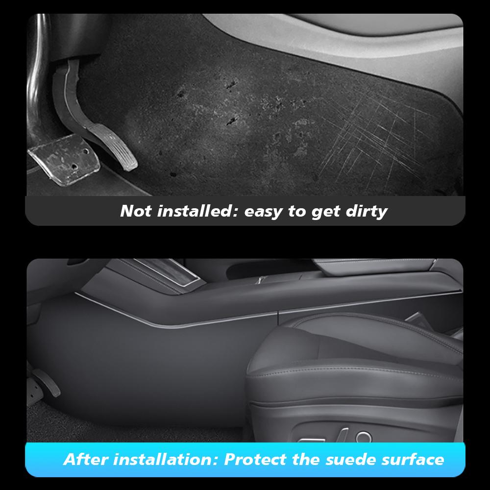 For Tesla New Model Y Juniper 2025 Launch Center Console Side Anti-Kick TPE Cover Mats Rear Console and Underseat Protectors
