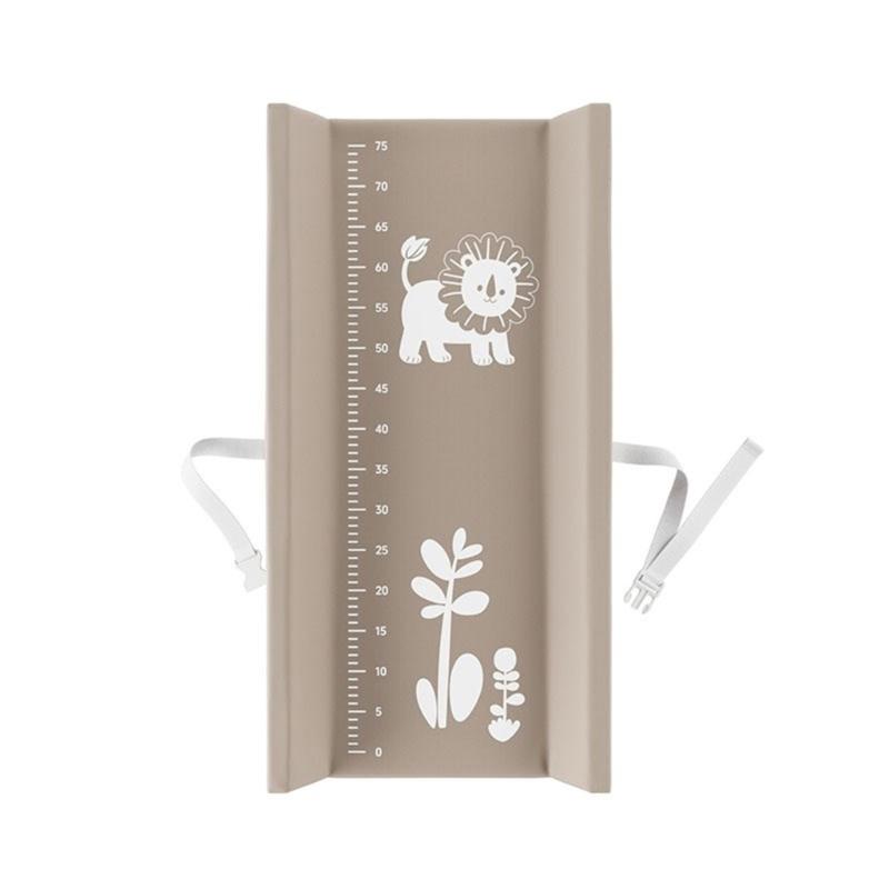 

Diaper Changing Pad Playful Animal Design Safety Band Waterproof Diaper Changer Mat With Growth Tracking For Baby хакі
