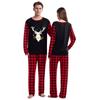 2024 Spring Christmas Couple Pajama Set: Round Neck Long Sleeve Top & Sweatpants for Women