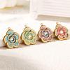 Three-Dimensional Rose Devil's Eye Cross Stainless Steel Pendants for DIY Necklaces