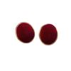 Red Velvet Retro Hong Kong Style Stud Earrings for Women - Autumn/Winter 2025 High-End Niche Ear Accessories.