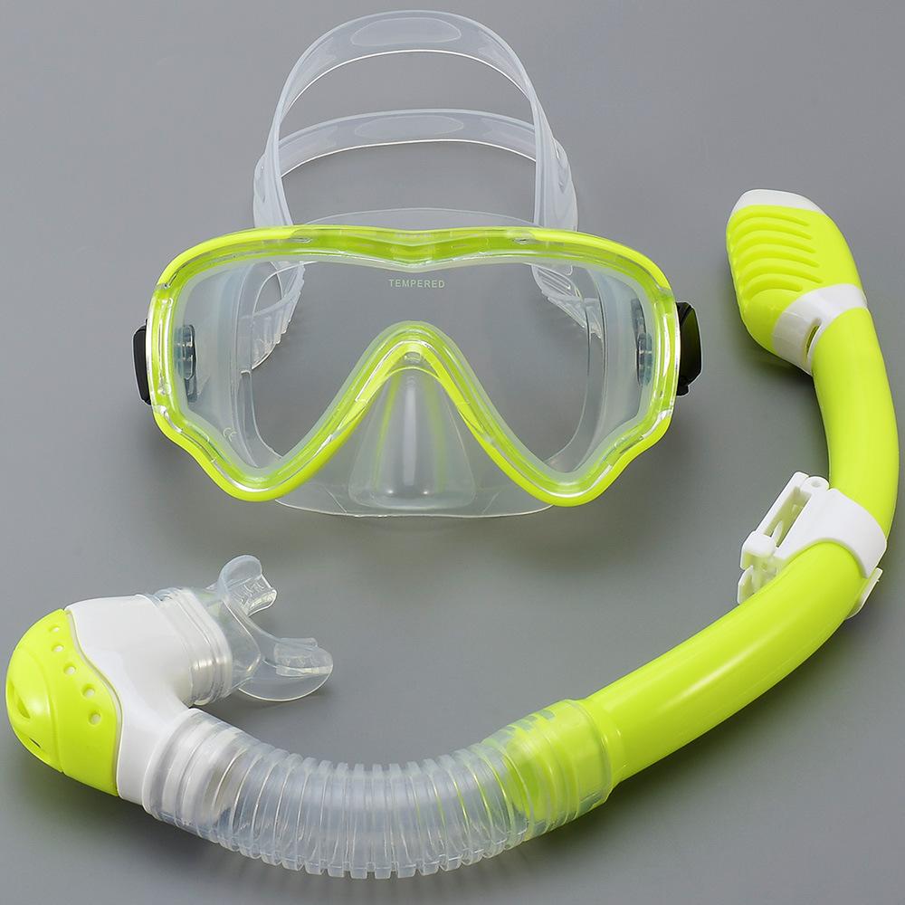 Children's New Large Frame Diving Goggles Full Dry Breathing Tube Set