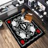 1PC Skull Dark Gothic Pattern Printed Carpet Rug for Living Room Bedroom Home Sofa Decoration,Non-slip Floor Mat Floor Mat