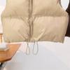 Gilet da donna autunno e inverno colletto spesso caldo sezione corta senza maniche in cotone canottiera giacca