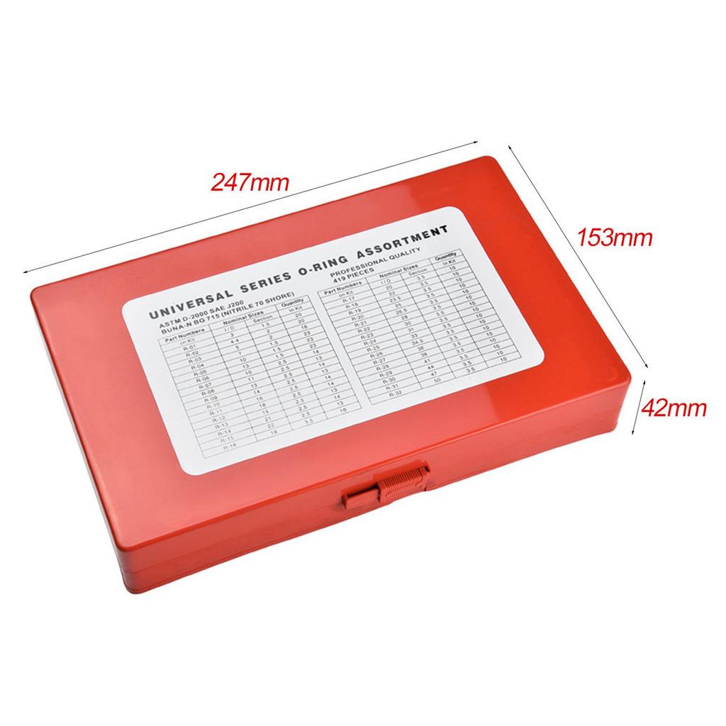 Rubber O Ring 419pcs Car Assorted O Ring Rubber Seal Assortment Set Kit Plumbing