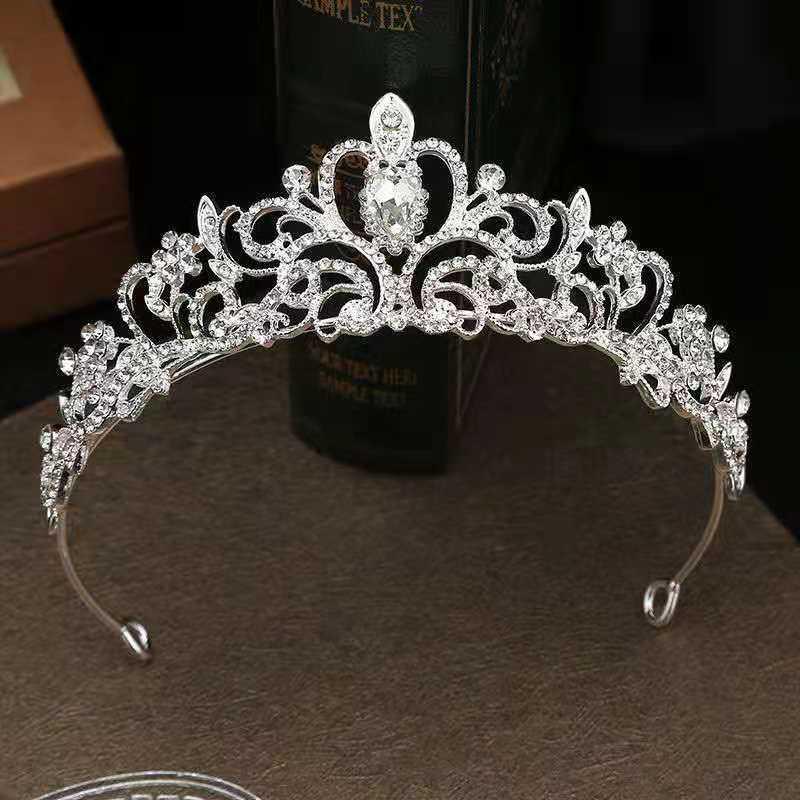 Rhinestone Bridal Jewelry Set: Korean-Style Crown, Necklace & Hair Accessories