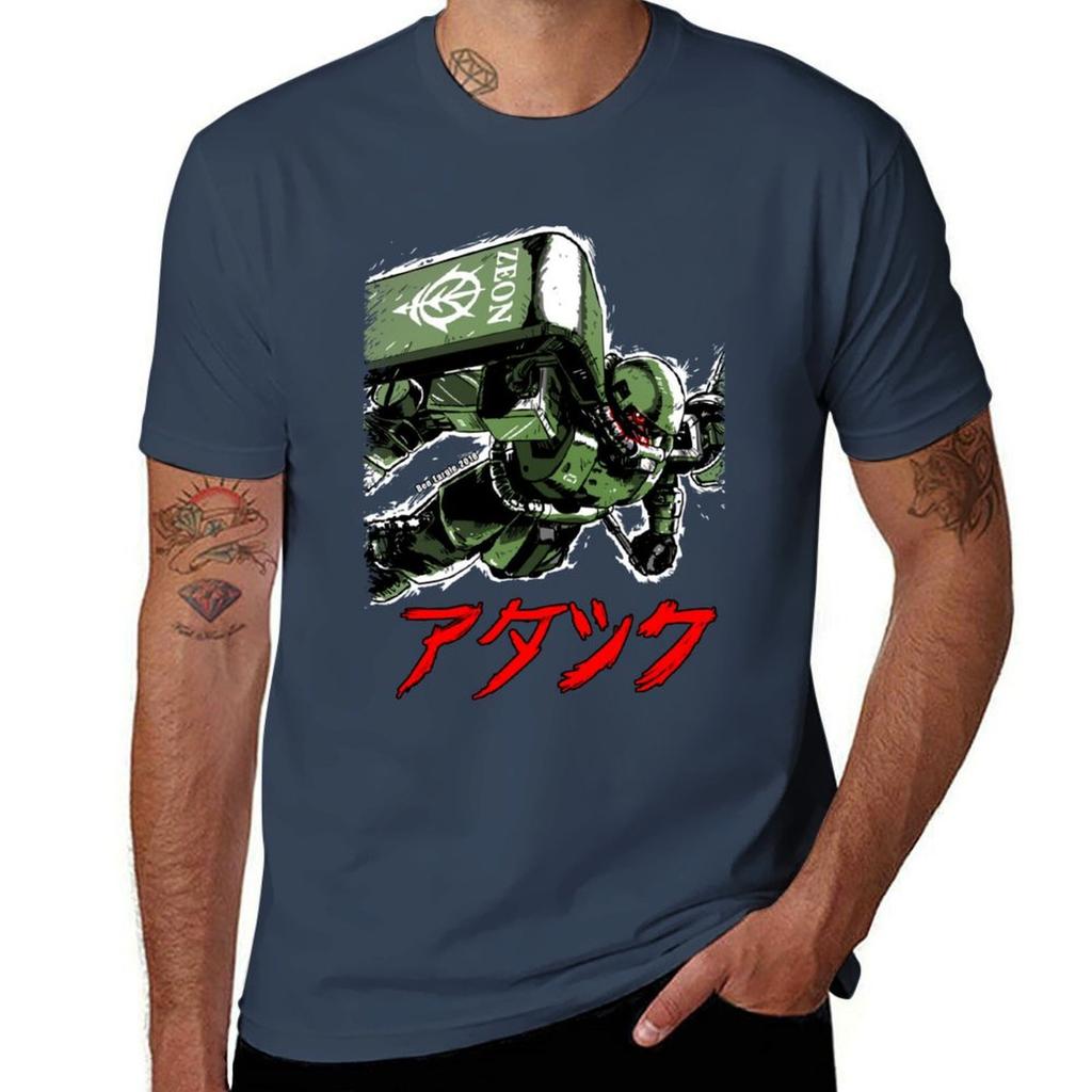 Zaku Attack TShirt Soft Casual Short Sleeve Cotton Tee