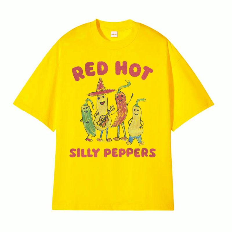 T-shirt Divertenti Meme Red Hot Silly Peppers Uomo Donna Vintage Alta Qualità Top T-shirt Maschio Estivo Casual Comodo Oversize