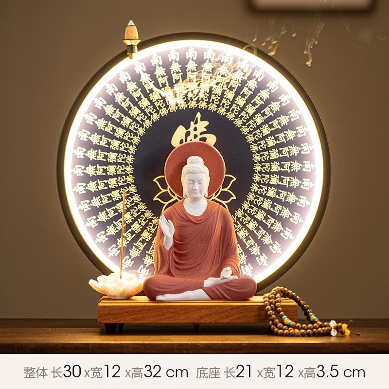Buda Heykeli Tathagata Buda Figürü Sakyamuni Büyük Buda Heykeli Seramik Lamba Çemberi Tütsülük İçin Özelleştirilmiş Sundurma Ev Dekorasyonu