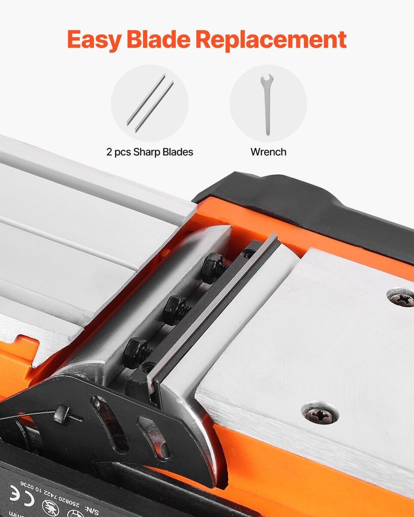 Electric Hand Planer, 82 mm Cut Width, 900W 14500 RPM Corded Power Handheld Planer for Wood, with Adjustable Cut Depth, 2 Blades, for Woodworking Wood