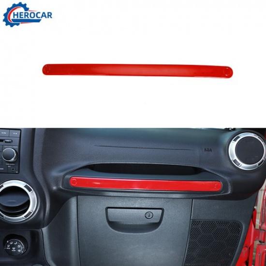 Red Co-pilot Passenger Dash  handle Strip Decor Trim for Jeep Wrangler JK 11-17