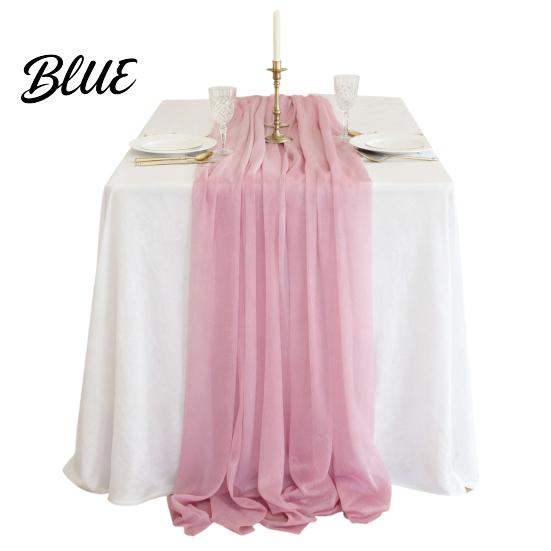 Soft Table Runner Sheer Flowing Runner Chiffon Wedding Elegant Solid Color High Quality
