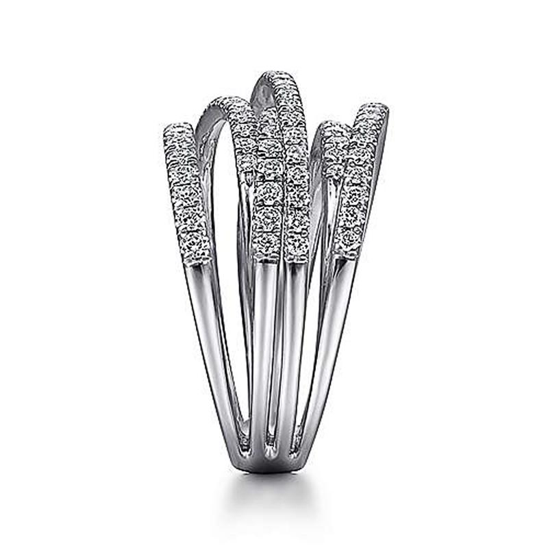Fashion Multi-Layered Cross Finger Ring with Dazzling CZ Stone Daily Wear Statement Rings for Women Party Jewelry 2022
