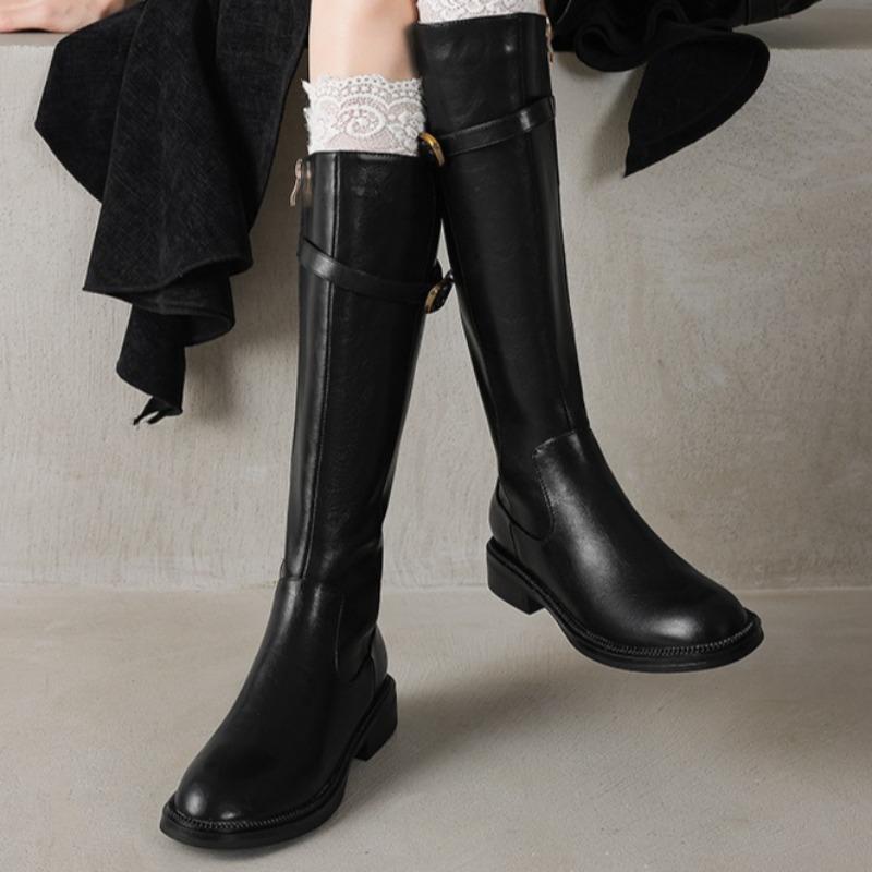 Herbst Sexy Damen Mid-Calf Stiefel Dicke Sohle Luxus Designer Outdoor Walking Warm Lässige Chelsea Boots Neue Lange Stiefel
