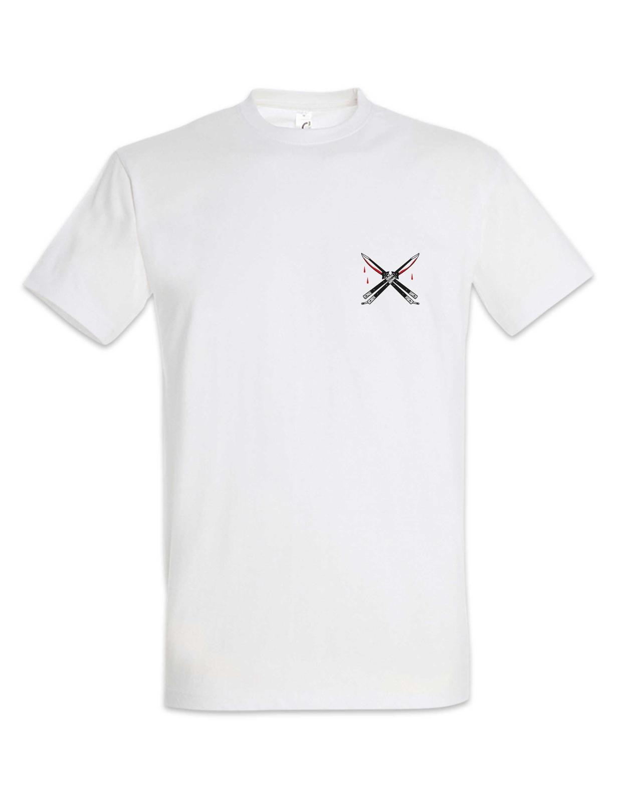 Crossed Butterfly Knifes T-Shirt Mens Womens Tees Top Dagger Blood Tattoo Artist Oldschool S