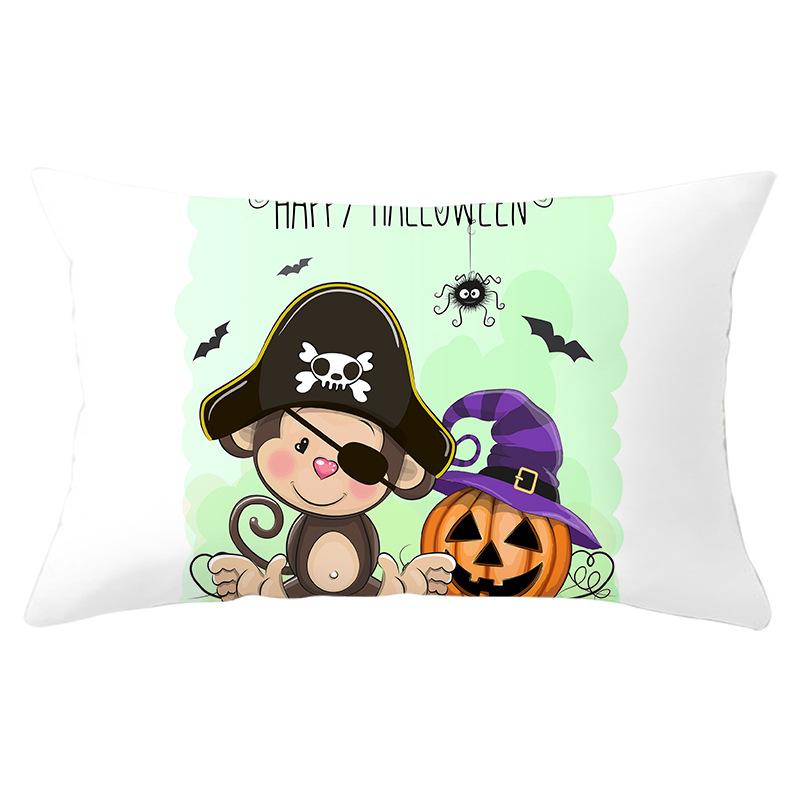 Halloween Cartoon Print Series Peach Skin Waist Pillow Cover Sofa Cushion Cover