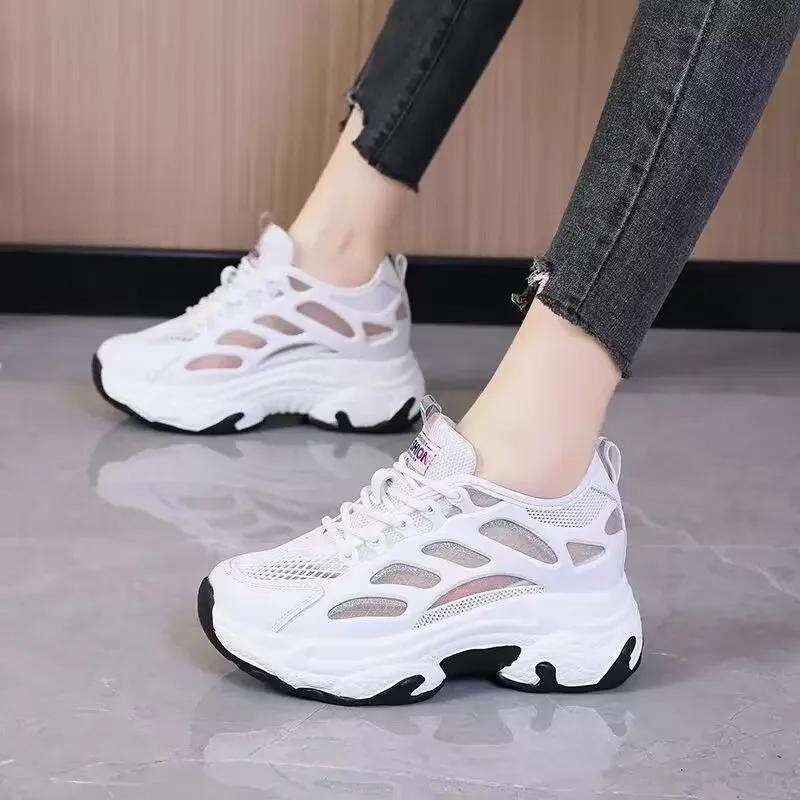 High on Platform Sneakers Shoes for Women Daily Routine 2025 New Arrival Walking Aesthetic Designer Luxury Offer Woman Footwear