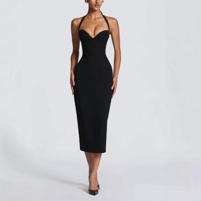 Slim-Fit Low-Cut Backless Dress, European & American Style