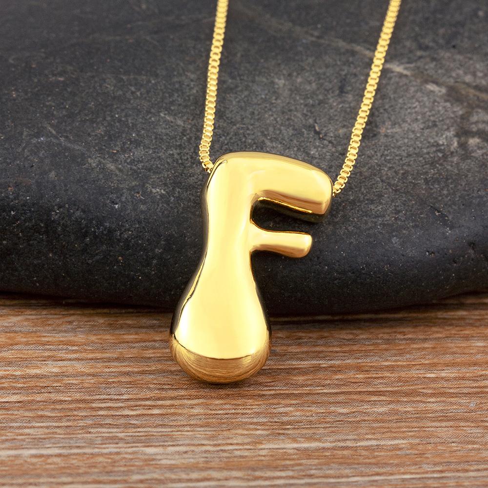 Nidin High Quality Creative Trend A-Z Letters Charm Pendant Necklace For Female Male Name Initials Alphabet Jewelry Accessories