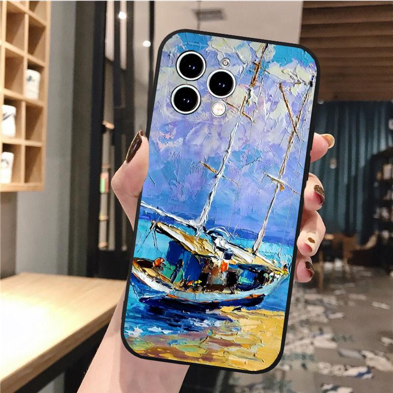 Husa telefon cu barca cu vele pentru iPhone Samsung Galaxy Redmi Xiaomi Oppo OnePlus Note SA 7 8 9 10 11 12 13 14 20 21 22 23 53 54 Pro Max Plus Ultra