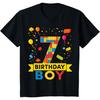 Kids 7 Year Old Building Blocks 7th Birthday Boy T-Shirt