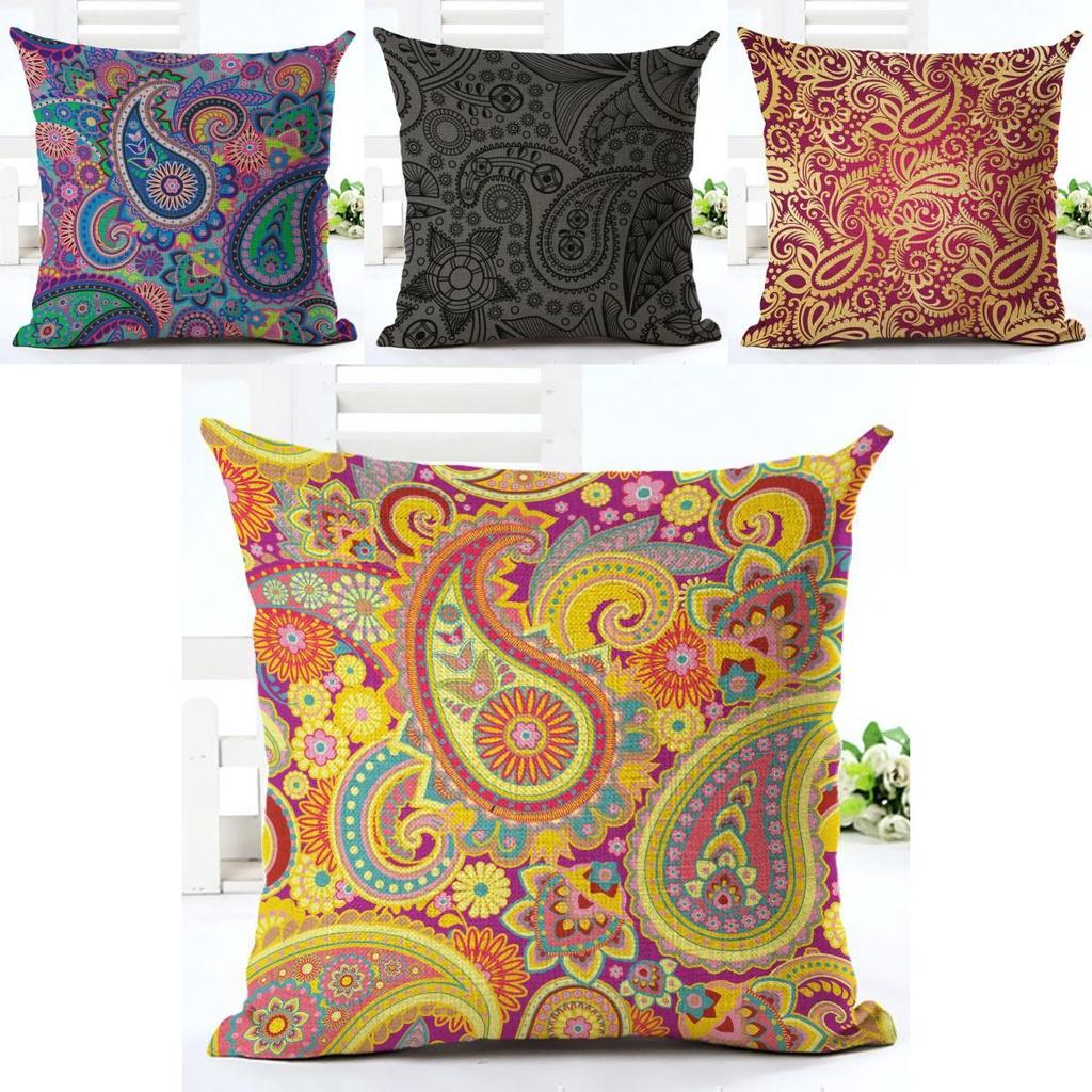 Decorative Paisley Printed Ethnic Cushion Covers Perfect For Bohemian Style Homes