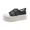Little white shoes women's 2025 new versatile chic with skirt Velcro board shoes platform heightening casual bread shoes women