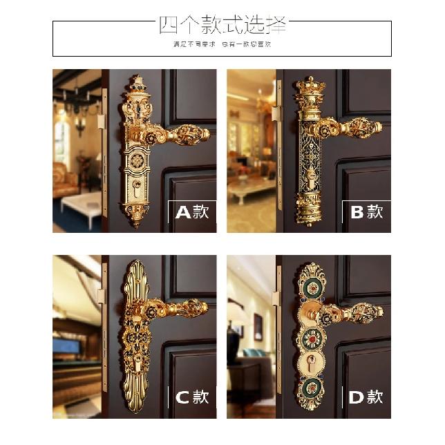 85mm Vollkupfer Ausgeschnitten leiser Türschloss Innen Holztürschloss Griffschloss Zimmer Türschloss Europäischer Luxusstil Villa Schloss