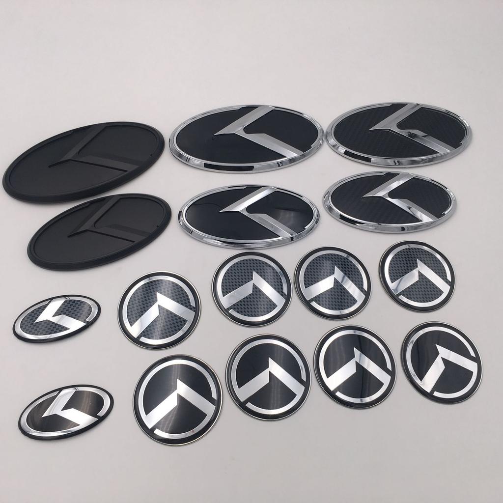 7 Stück 3D ABS K Logo Auto Motorhaube Heckklappe Logo Emblem Abzeichen Aufkleber für Kia Sportage Sorento Optima Forte Rio Stinger K5