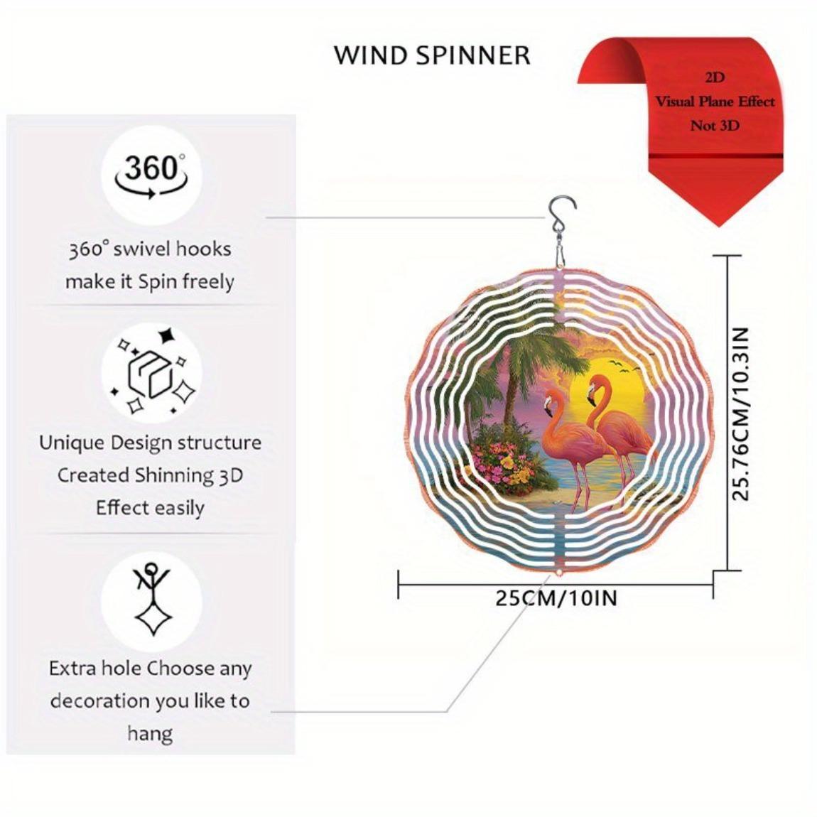

10 Inch Metal Flamingo Wind Spinner Colorful Sunset Beach Decor for Outdoor Garden Patio Yard Farm No Electricity Needed Gift Idea 01A