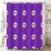 Vintage Skull Candy Canes Shower CurtainHalloween Pattern Decorative Waterproof Bath Fabric Purple 3D Printing Bathroom Decor Ho
