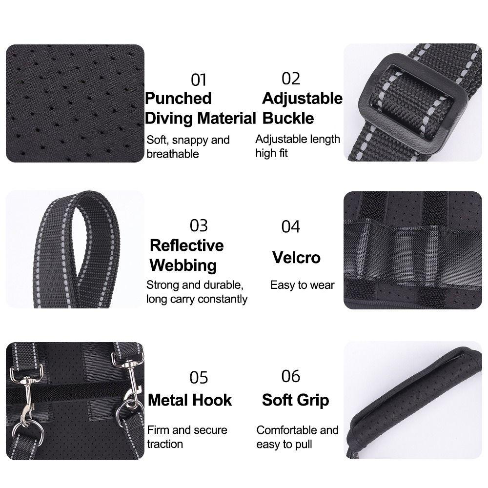 Legs Hip Support Dog Lift Harness Black Adjustable Pet Aid Assist Tool Breathable Reflective Strip Dog Rear Leg Support