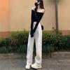 Weiße High-Waist Weitbeinige Jeans für Damen - Frühjahr/Sommer Kollektion 2025, High-End Lockerer gerader Schnitt mit Fall.