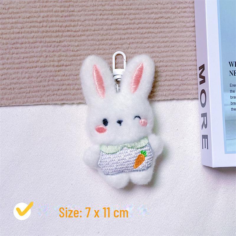 Entzückende Kaninchen-Plüschpuppe: Weich, Niedlich, Ganzkörper-Hasenmädchen Herz-Tasche Brosche Accessoire.