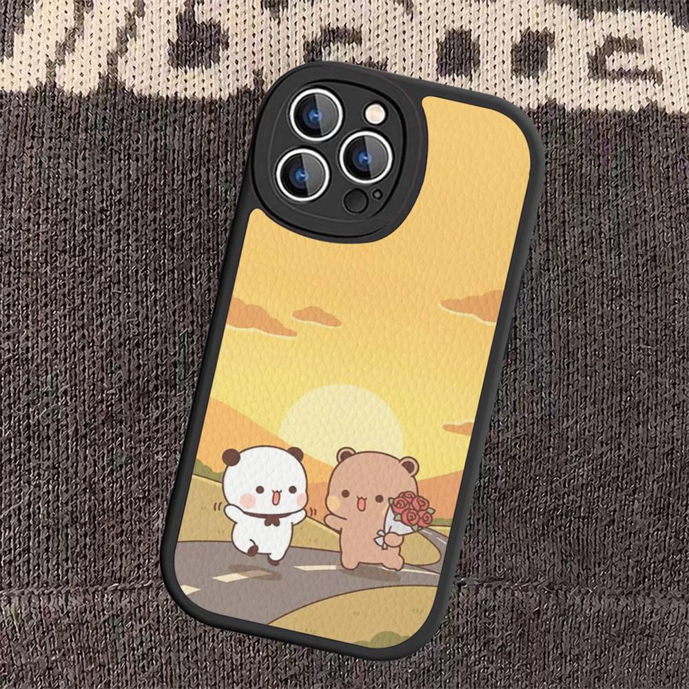 Cute Cartoon Bubu Dudu Phone Case for iPhone 16 15 14 13 Pro Max 11 12 Plus Leather Silicone Cover