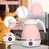 Travel Folding Electric Kettle 600ml Silicone Lightweight Small Water Boiler White