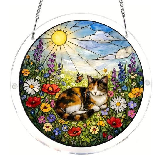 Acrylic Puzzle Suncatcher DIY Jigsaw Puzzle Suncatcher Kit with UV Printed Design Colorful Window Hanging Ornament for Home Garden Decor B