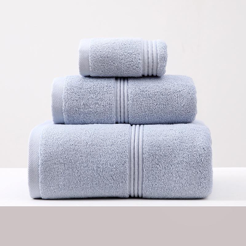 3pcs Luxurious Cotton Towel Bath Washcloth Cotton Towel Solid Color Soft Absorbent Towels Suitable for Both Adults and Children
