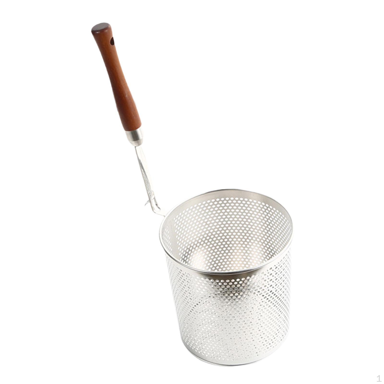 

Сетчатый ситечко для пищевых продуктов, корзина для фритюрницы, ложка для жарки спагетти для кемпинга 16cm