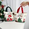 1pc New Year Xmas Tree Elk Santa Claus Gift Bags Christmas Cartoon Canvas  Handbags Merry Christmas Decor Party Favors Supply