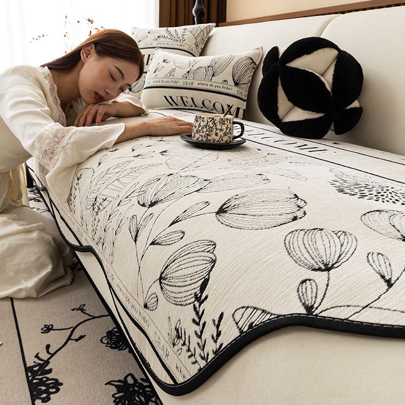 All Seasons Universal Irregular Special-Shaped Chenille Sofa Cushion Seat Cushion Modern Light Luxury High-End Sofa Cover Cover Cloth