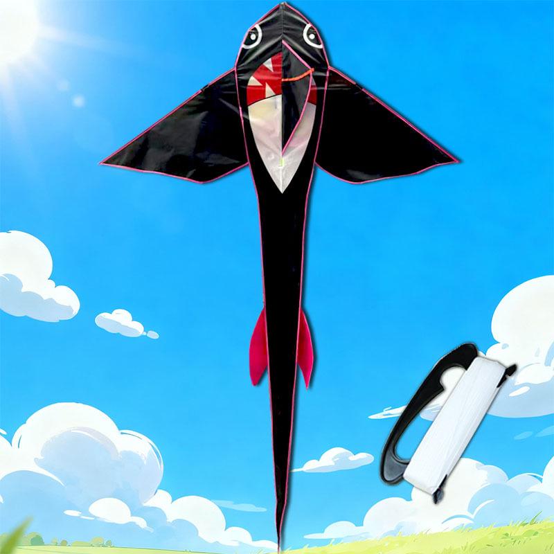 Children's Cartoon Black Shark Fish Kite - Marine Animal Design