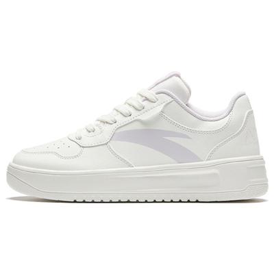 Relaxed Synthetic Leather Slip Resistant Abrasion Resistant Low Top Skateboard Shoes Women's White Sneakers 922418001Q-1