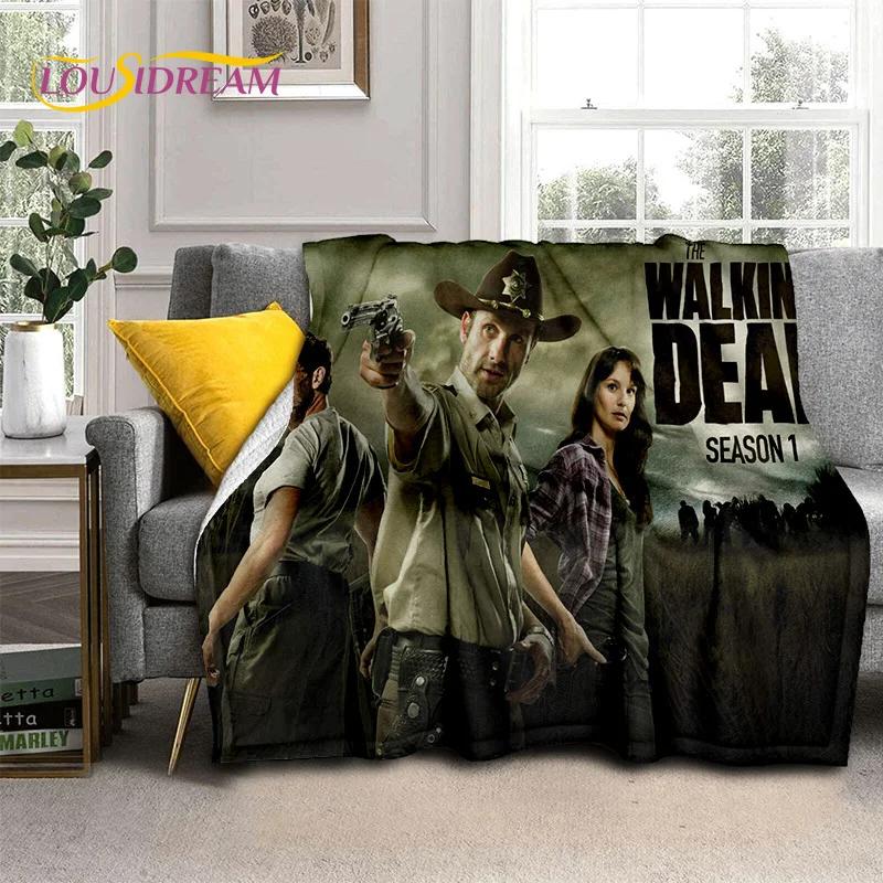 TWD The Walking Dead Rick Horror TV Blanket,Soft Throw Blanket for Home Bedroom Bed Sofa Picnic Travel Office Cover Blanket Kids