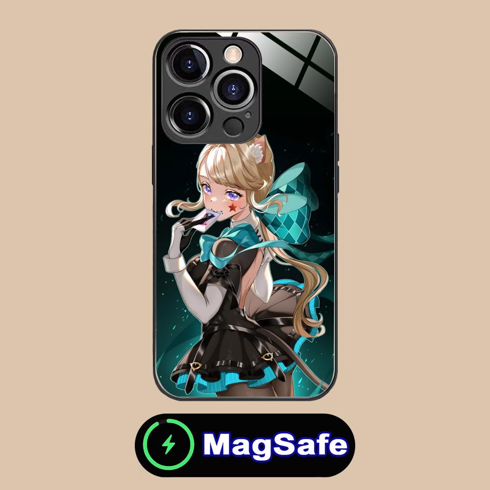 Game GI Lynette Glass MagSafe Mobile Phone Case for iPhone 17 16 15 14 13 12 11 Air Pro Max Plus Mini Colorful Cover