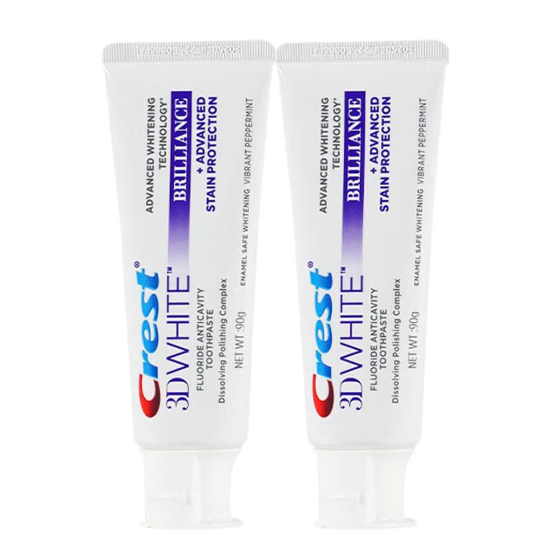 Crest 3D White Brilliant Toothpaste (Heat-Activated Whitening), 90g x 2 Pack