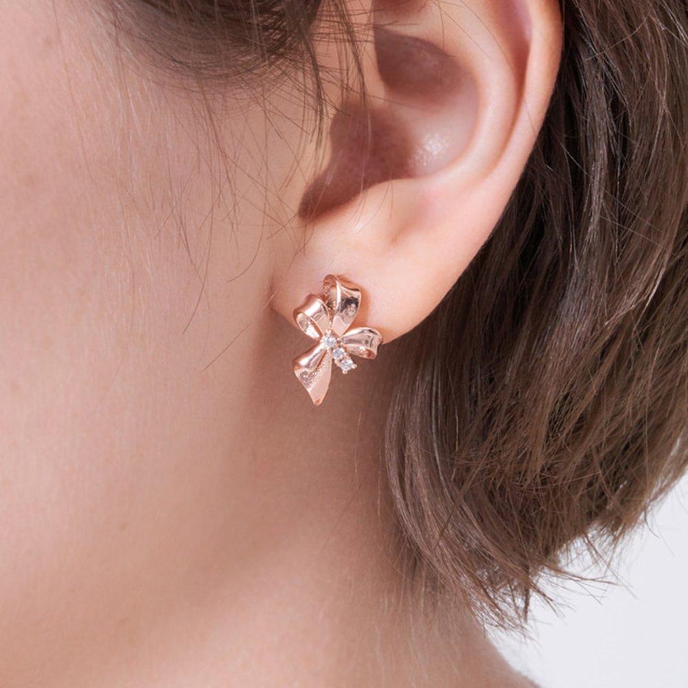 14K Gf Lovely Ribbon Earrings C24Egf221